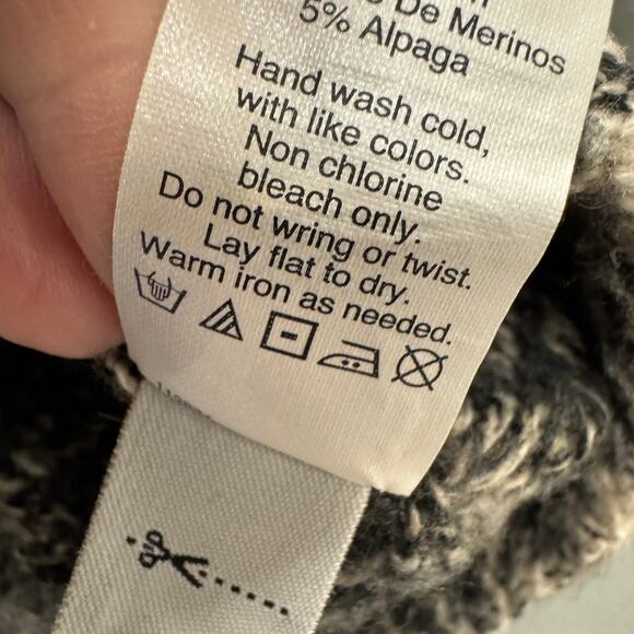 Madewell Sweater Womens Small Cowl Neck Merino Wool Alpaca Blend Houndstooth - Picture 7 of 8